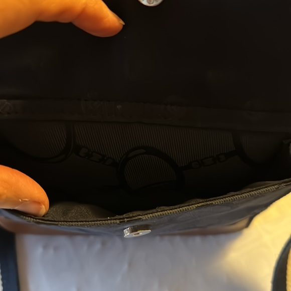 Champs, Cross Body Bag, Navy with Brown leather trim.  EUC only used 1 x. - Picture 3 of 6